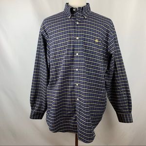 Brooks Brothers Blue and Yellow Plaid Casual Button Down Shirt